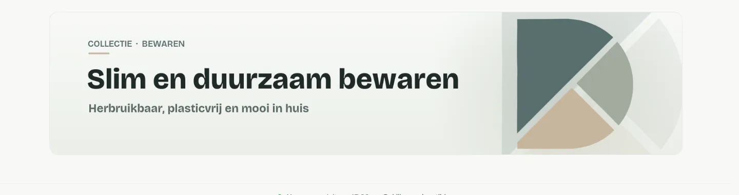 De banner onder aan een categoriepagina van de demowinkel, met een titel, een ondertitel en een beeld