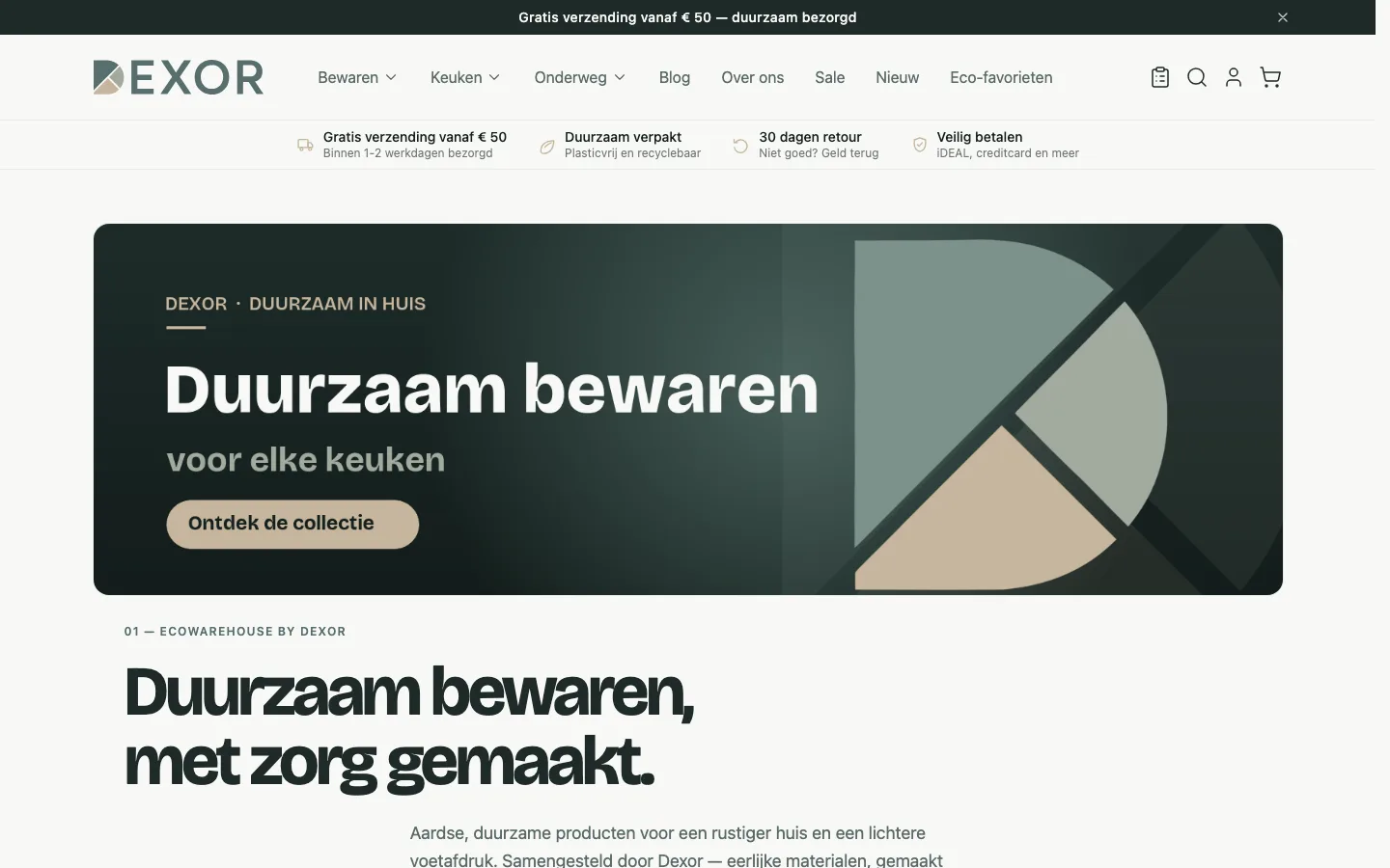 Scherm uit de demowinkel: Banners en USP-balken