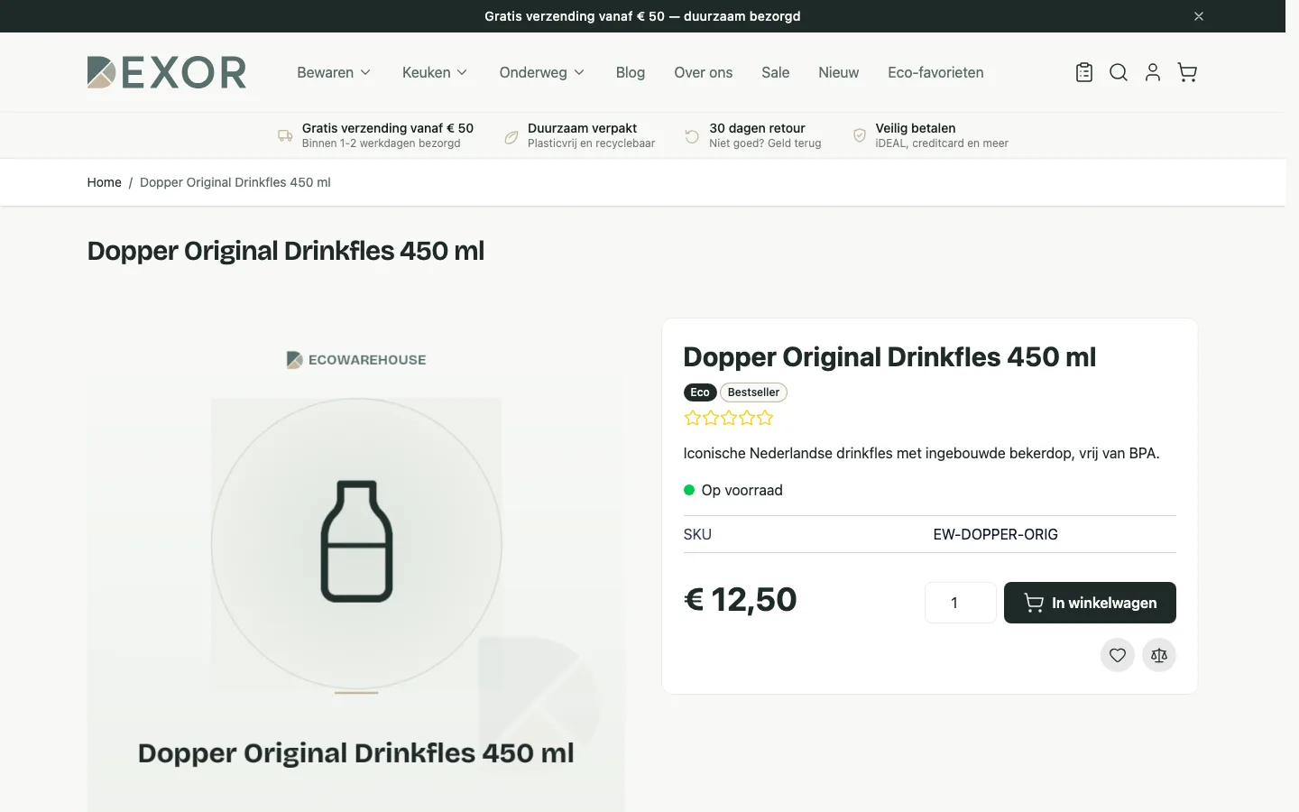 Scherm uit de demowinkel: De technische basis onder je vindbaarheid