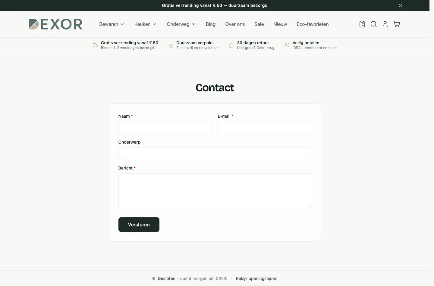 Scherm uit de demowinkel: Formulieren zonder developer